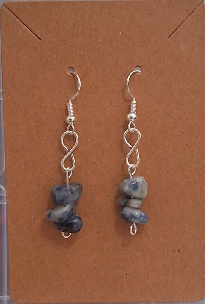 Lapis Lazuli Chip Stone Dangle Earrings