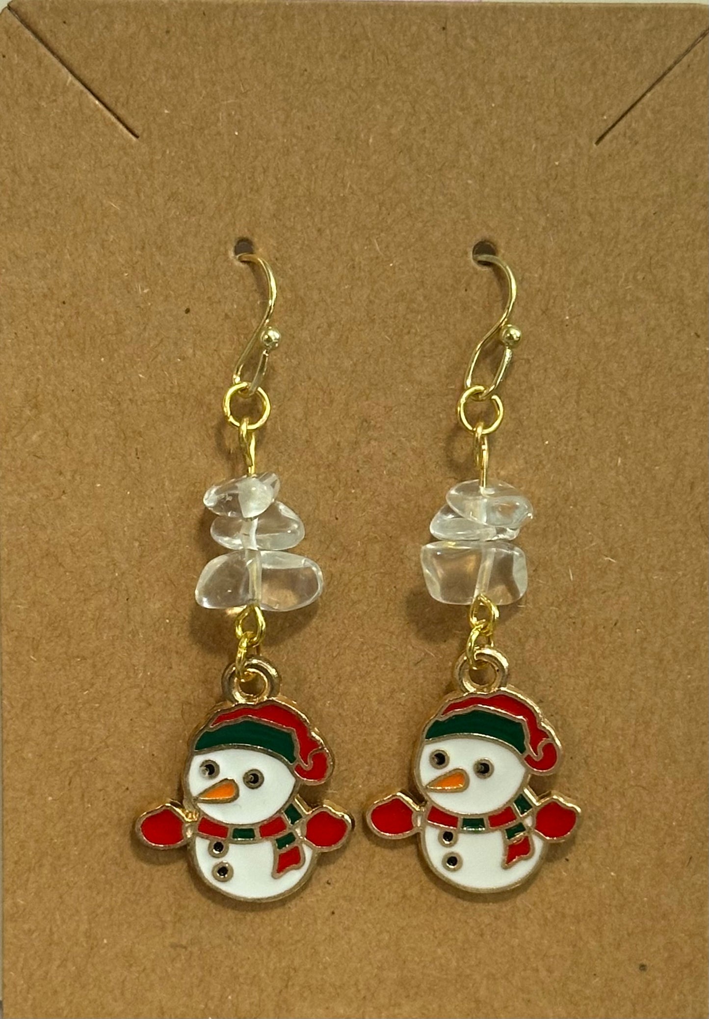 Snowman Holiday Dangle Earrings