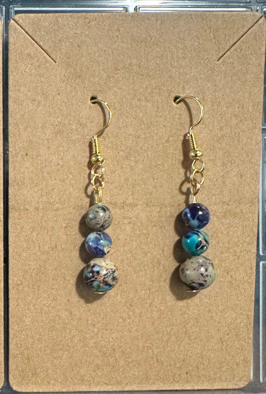 Sea Blue Imperial Jasper Earrings