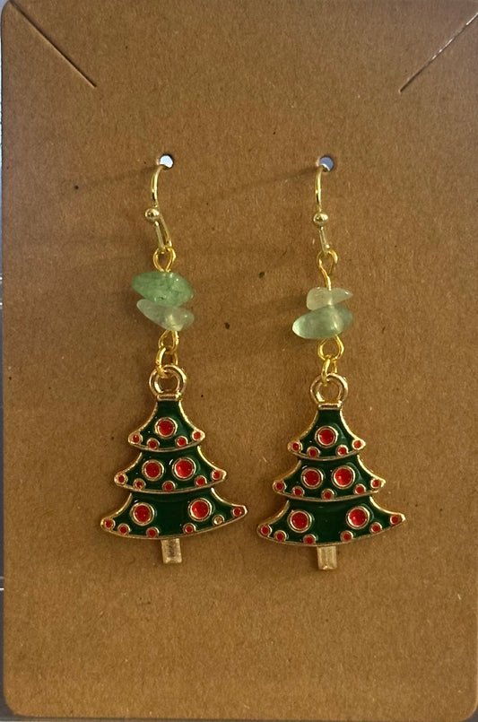 Christmas Tree Dangle Earrings