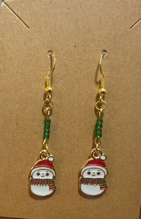 Snowman Holiday Dangle Earrings